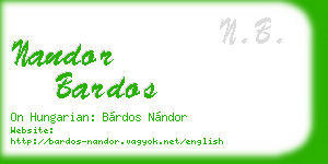 nandor bardos business card