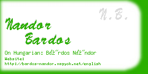 nandor bardos business card